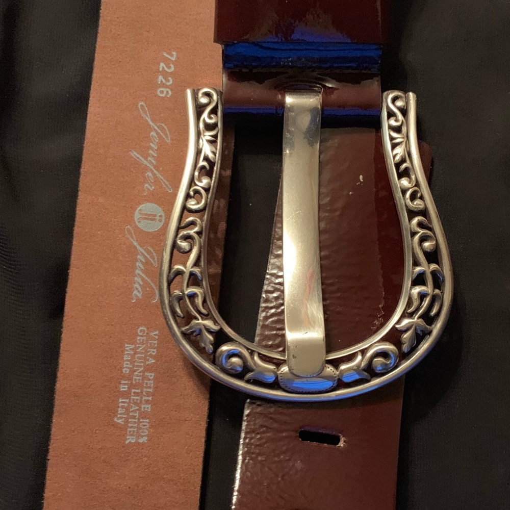 Italian Leather &Silver Belt